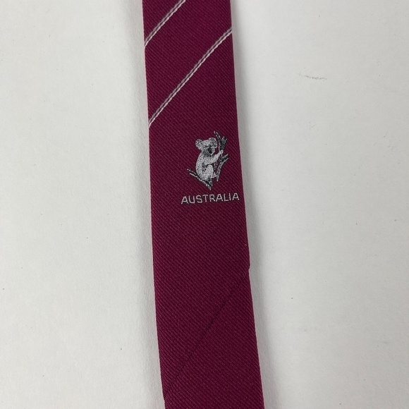 Australia Mens Tie Red Koala Striped - Picture 5 of 6
